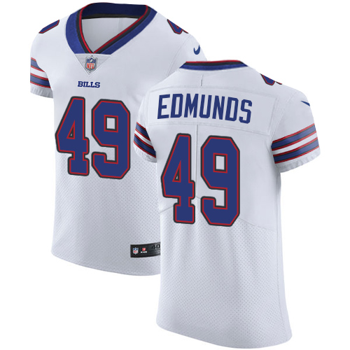 Nike Bills #49 Tremaine Edmunds White Men's Stitched NFL Vapor Untouchable Elite Jersey - Click Image to Close